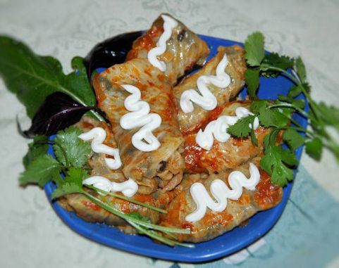 Голубцы с грибами